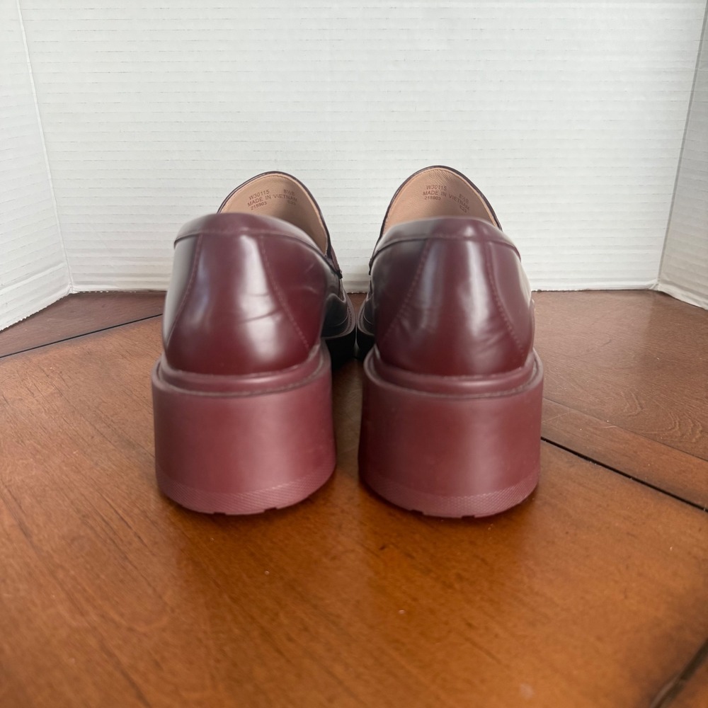 Cole Haan Grand 360 Burgundy Leather‎ Chunky Lug Sole Penny Loafers W30115 8.5B - Picture 2 of 7